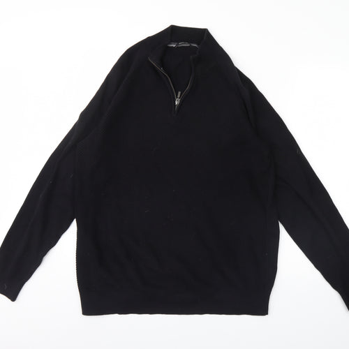 George Mens Black   Henley Jumper Size XL