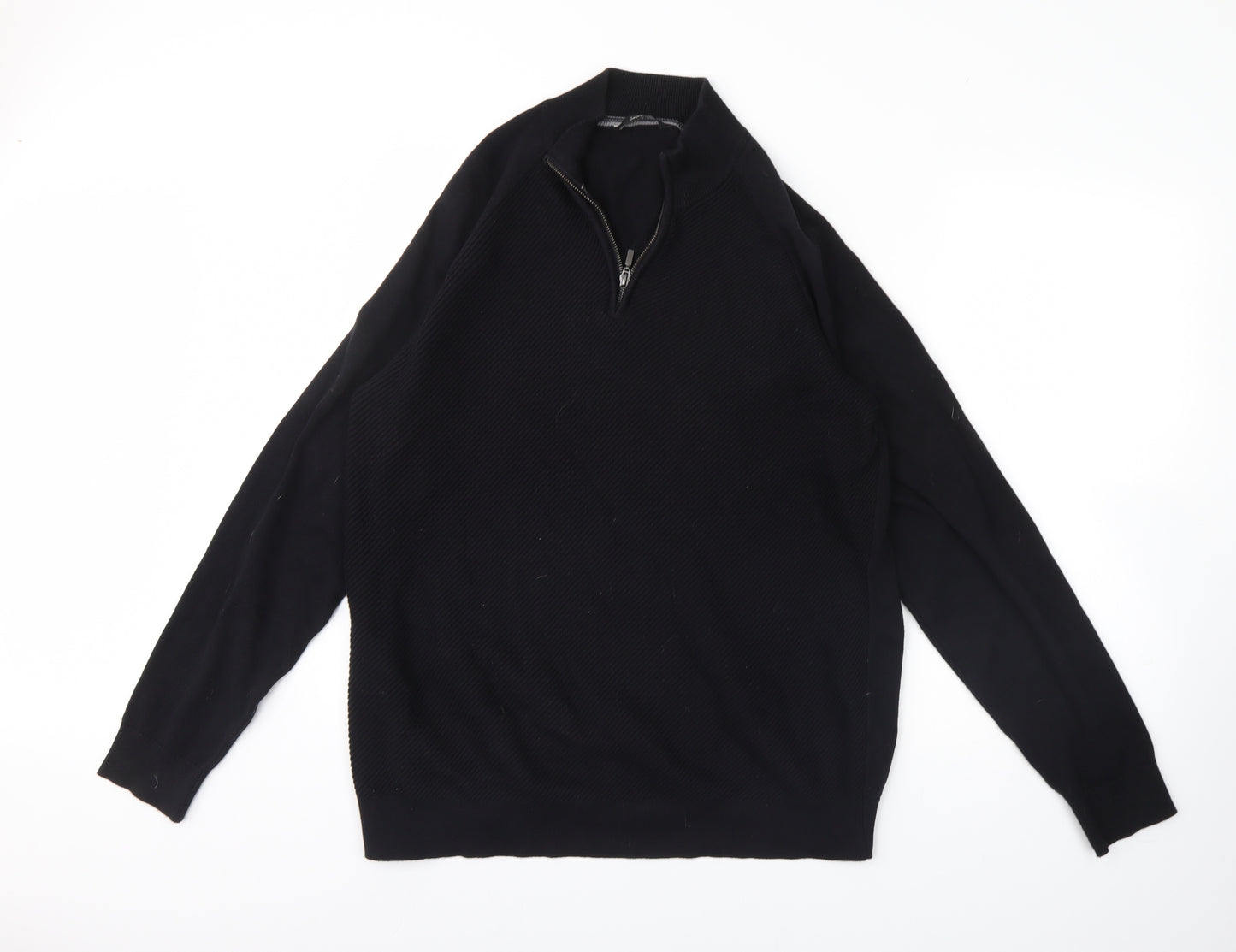 George Mens Black   Henley Jumper Size XL