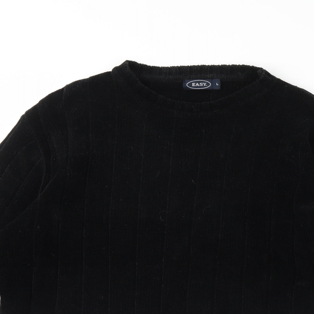 Easy  Mens Black   Pullover Jumper Size L