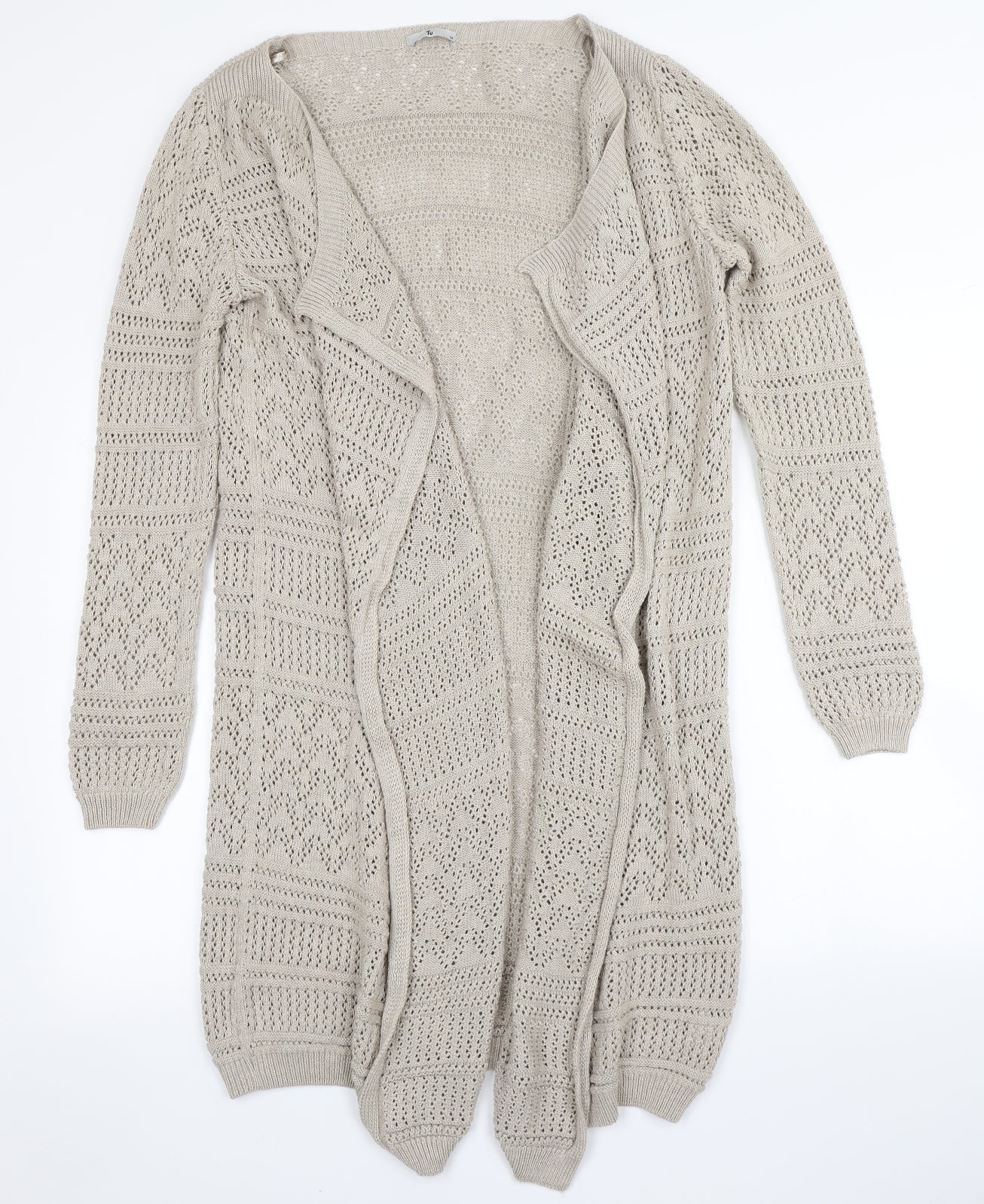 TU Womens Brown  Knit Cardigan Jumper Size 14