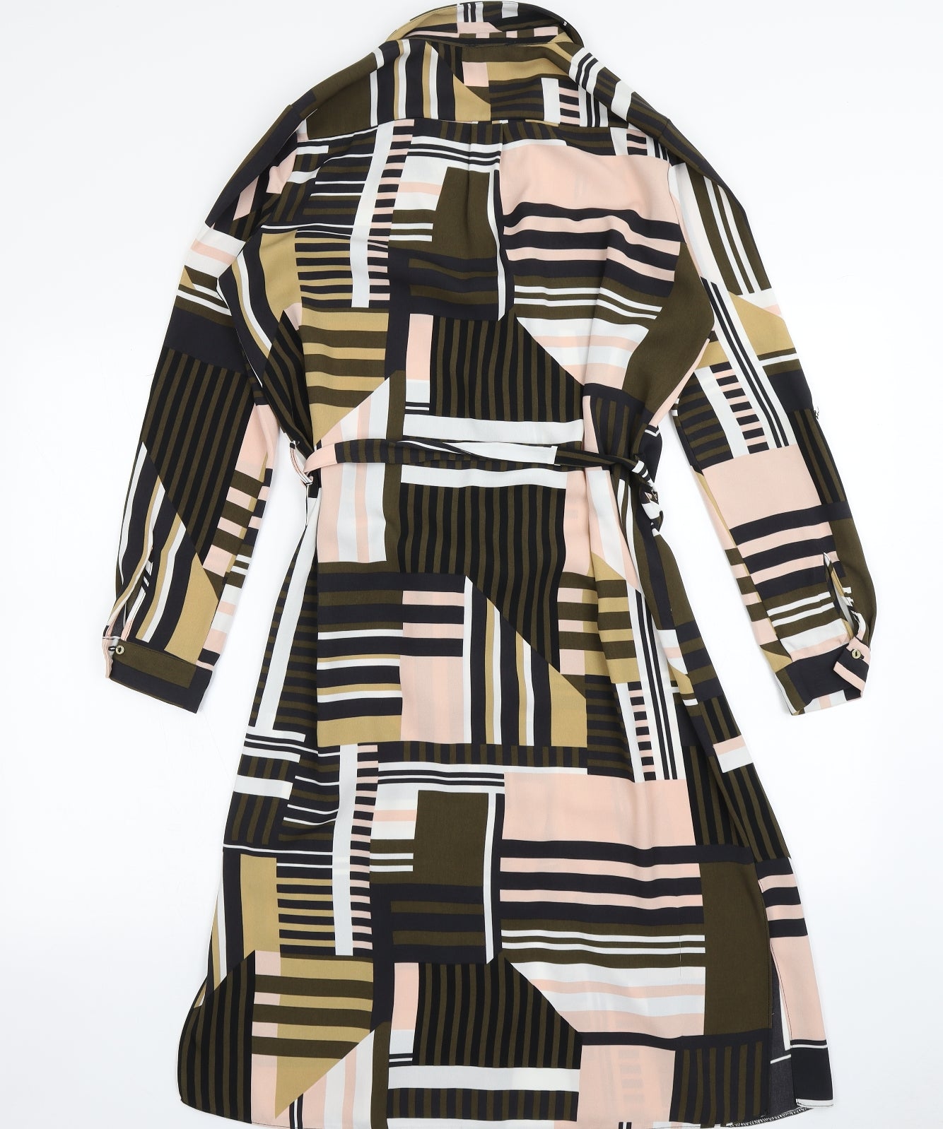 River Island Womens Green Geometric  Shirt Dress  Size 12