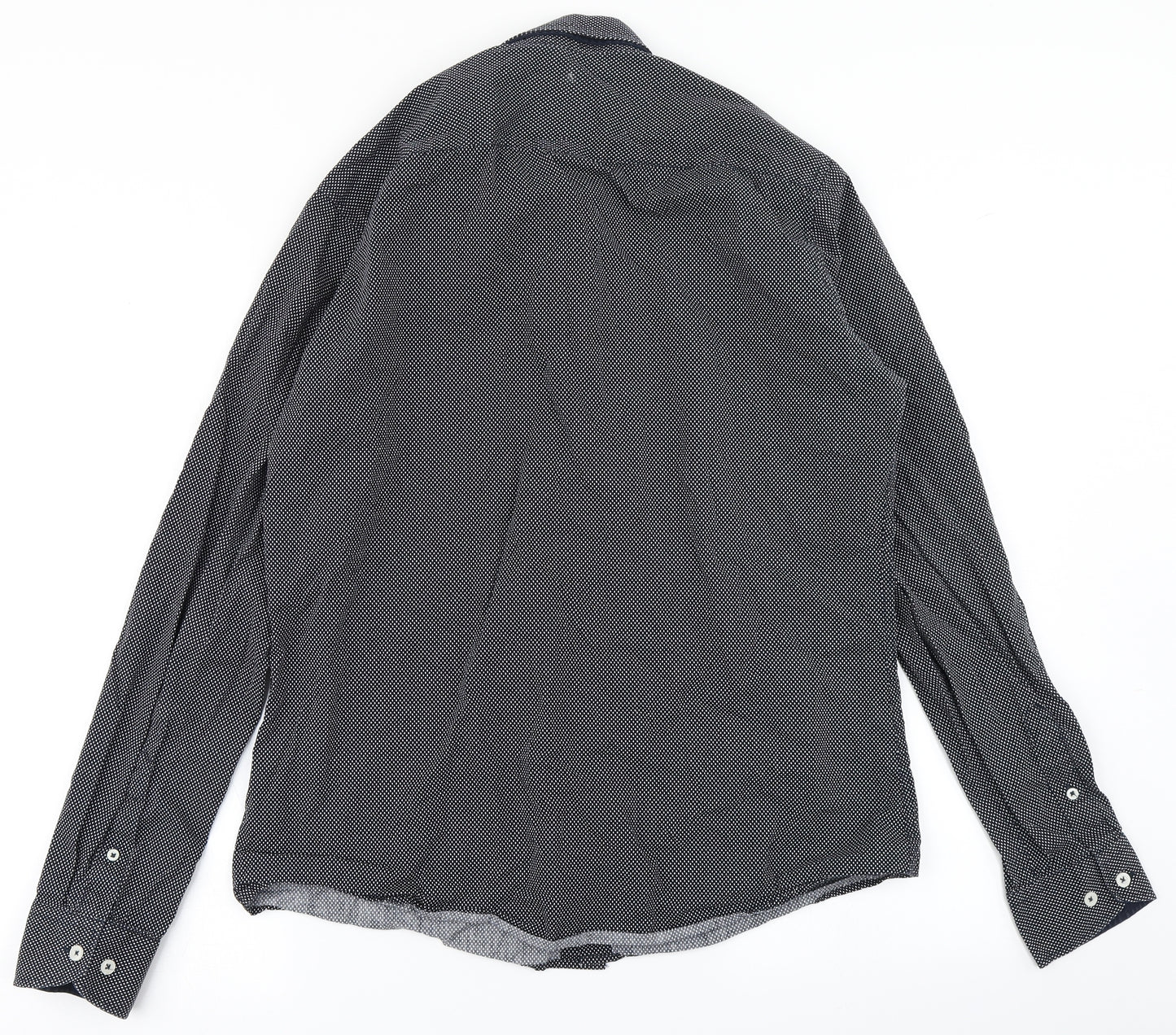 NEXT Mens Black Polka Dot   Button-Up Size L