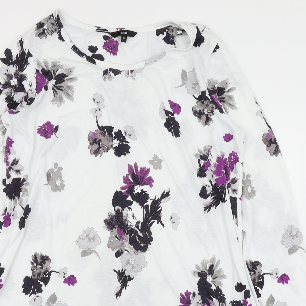 NEXT Womens White Floral  Basic T-Shirt Size 16