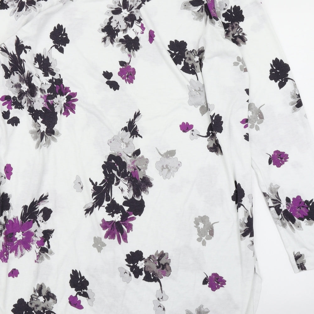 NEXT Womens White Floral  Basic T-Shirt Size 16