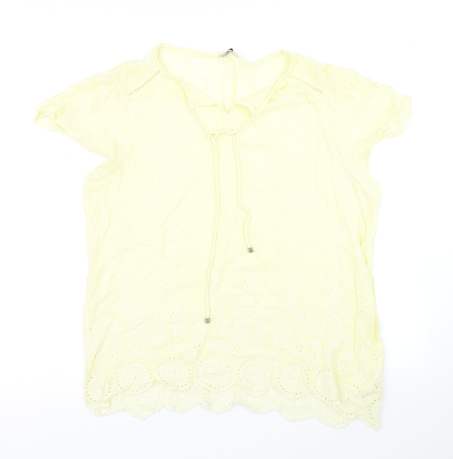 M&Co Womens Yellow   Basic Blouse Size 14