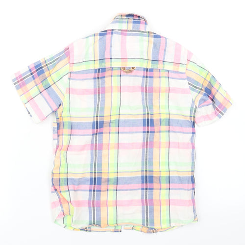 NEXT Boys Pink Plaid  Basic Button-Up Size 5 Years