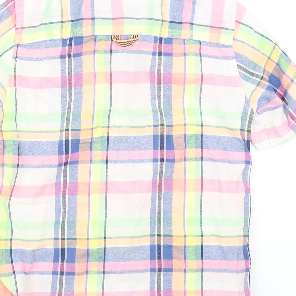 NEXT Boys Pink Plaid  Basic Button-Up Size 5 Years