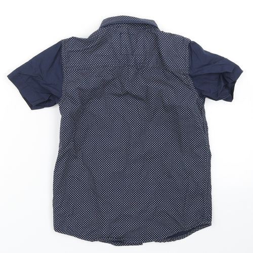 Rebel Boys Blue Polka Dot  Basic Button-Up Size 6-7 Years