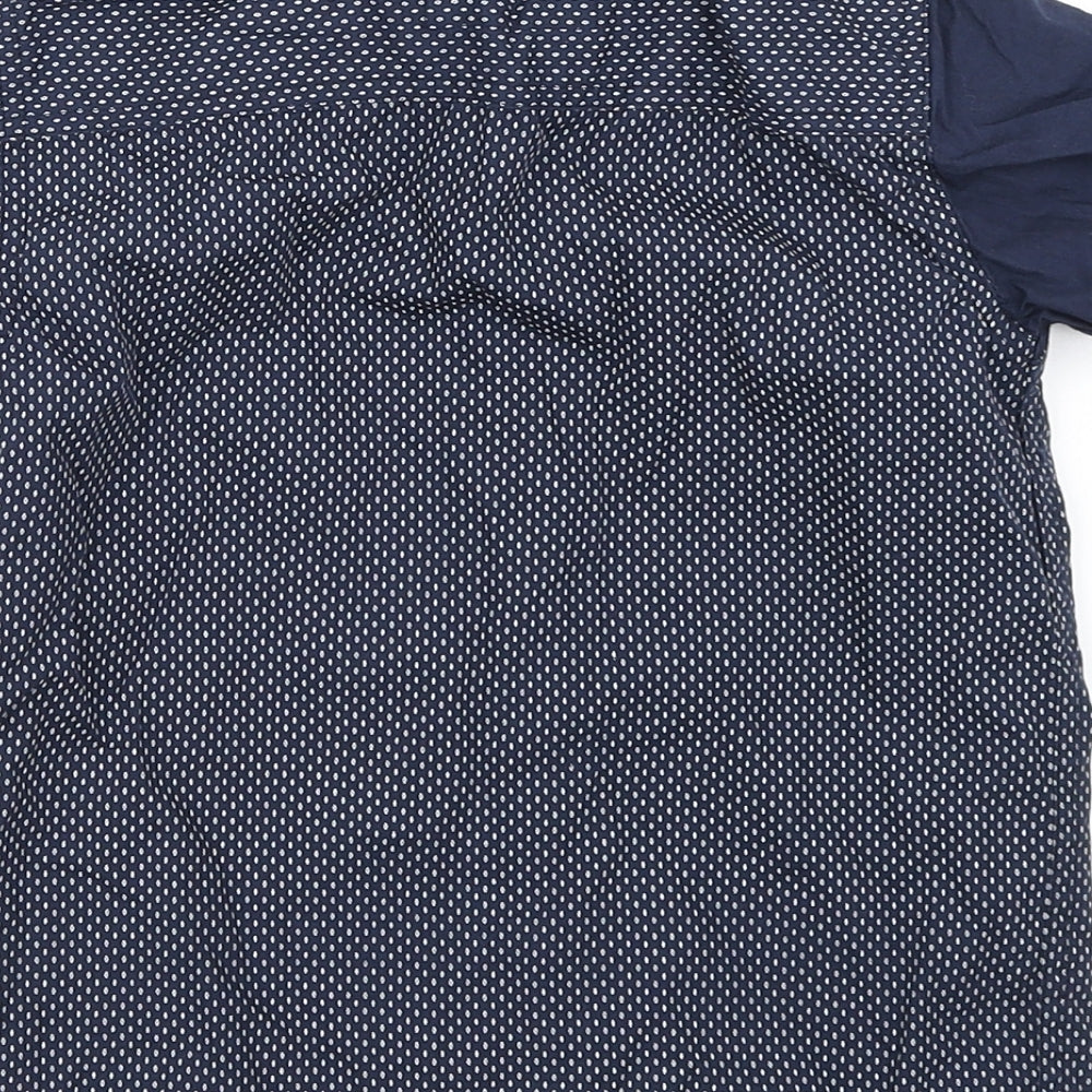 Rebel Boys Blue Polka Dot  Basic Button-Up Size 6-7 Years