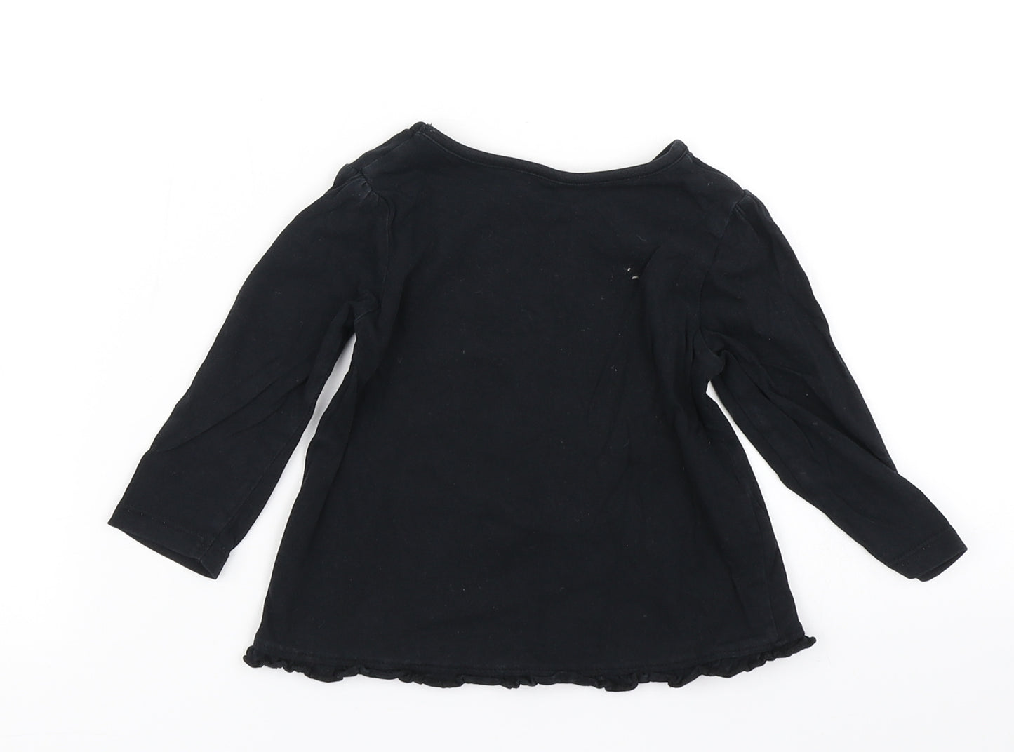 George Girls Black   Basic T-Shirt Size 9-12 Months