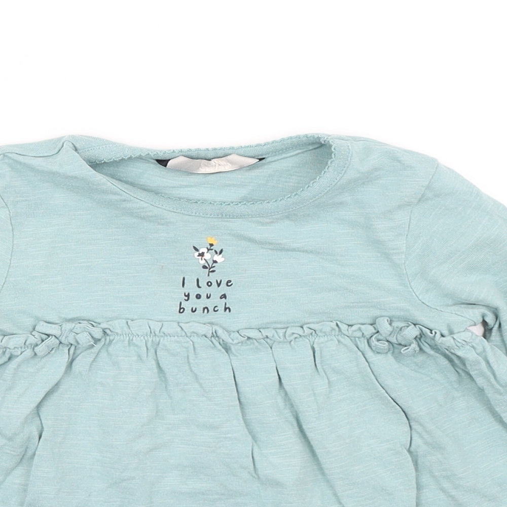 George Girls Blue   Basic T-Shirt Size 2-3 Years