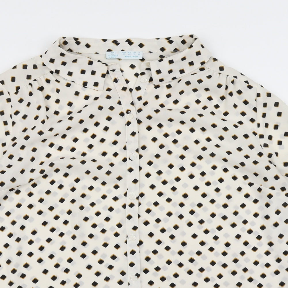 Primark Womens Ivory Argyle/Diamond  Basic Blouse Size 14