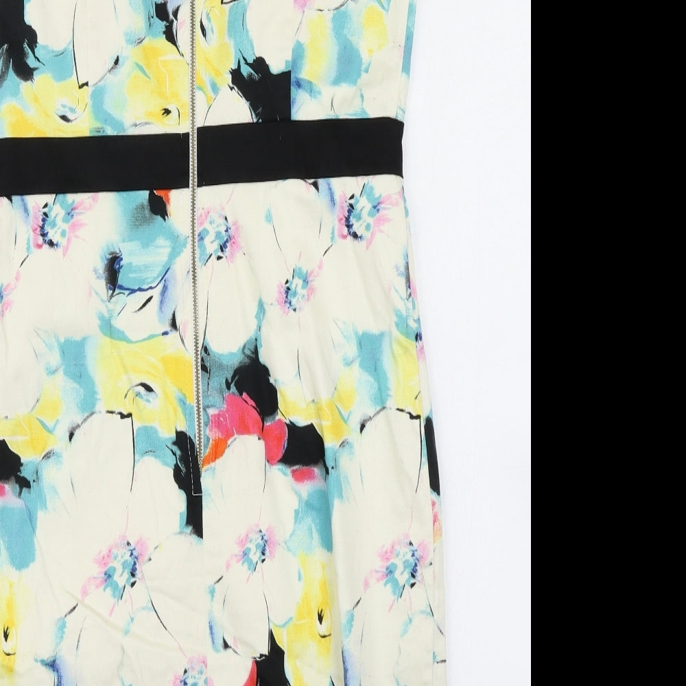 Marc Angelo Womens White Floral  Pencil Dress  Size 12