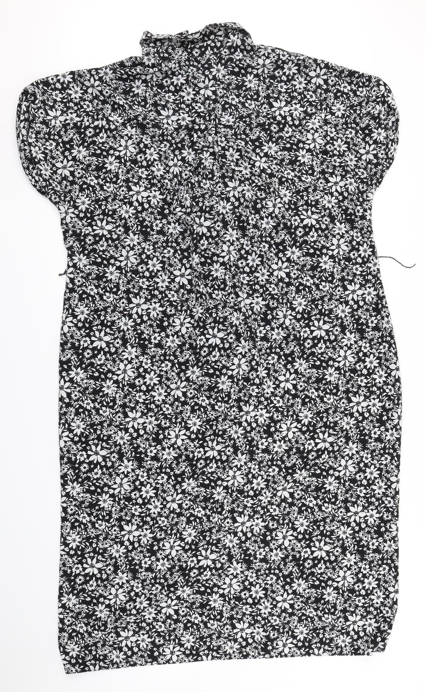 George Womens Black Floral  Shirt Dress  Size 14