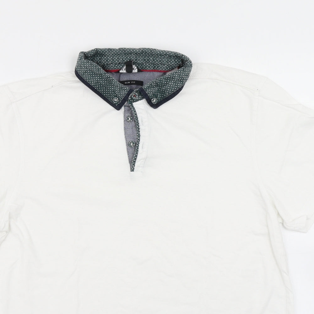 Peacocks Mens White    Polo Size L