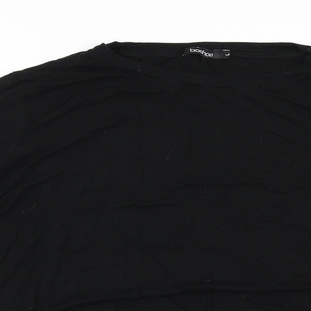 Boohoo Womens Black   Cropped T-Shirt Size L