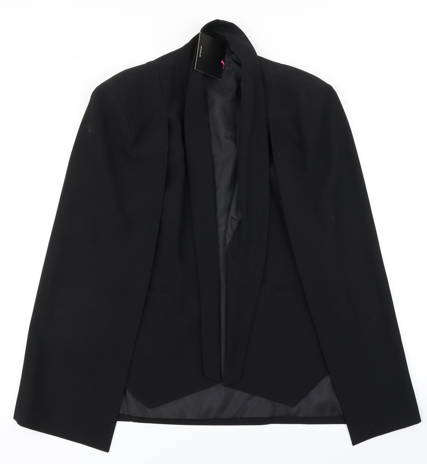 V Womens Black   Jacket Blazer Size 14  - Waistcoat with Cape