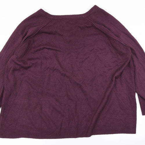 Capsule Womens Purple  Knit Pullover Jumper Size L