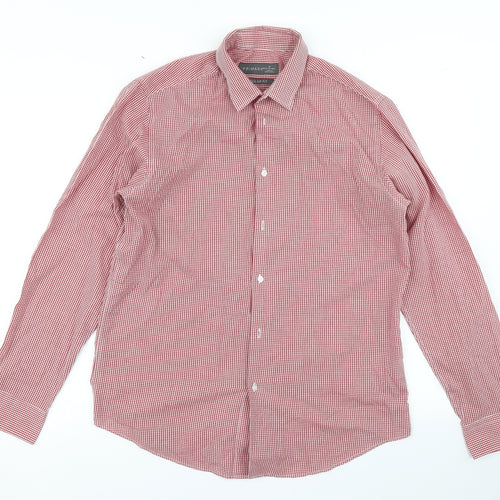 Primark Mens Red Check   Button-Up Size M