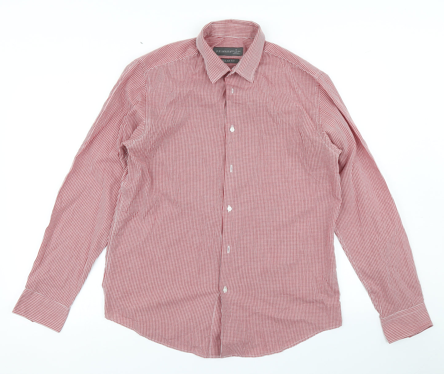 Primark Mens Red Check   Button-Up Size M