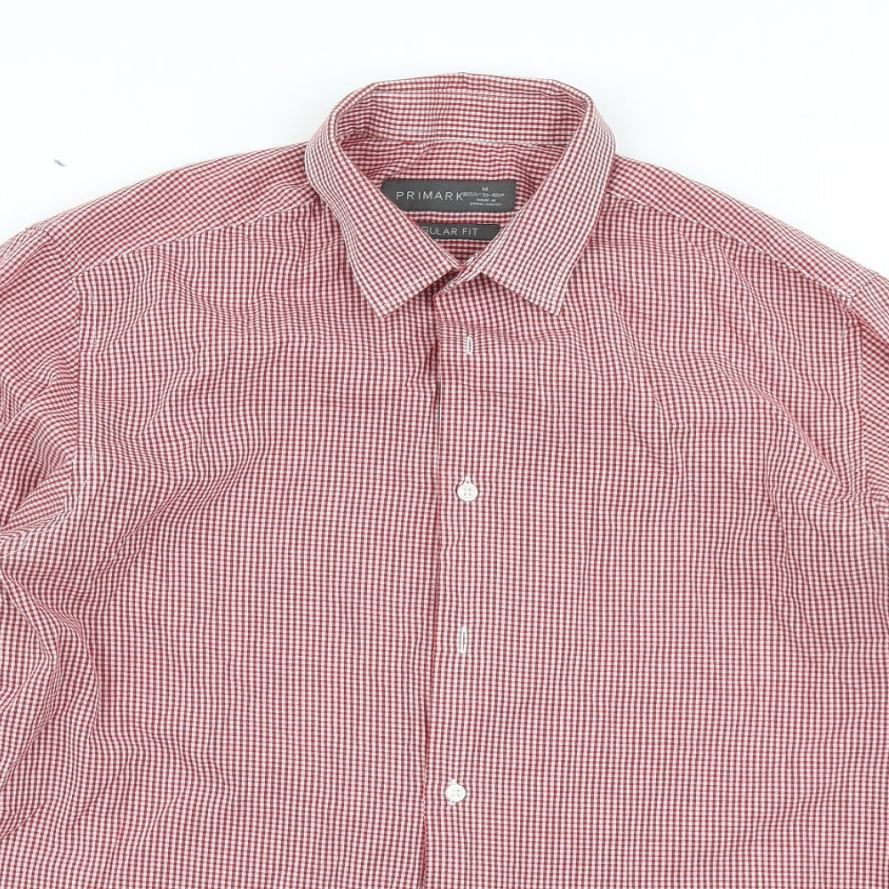 Primark Mens Red Check   Button-Up Size M