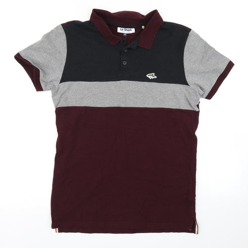 Le Shark Mens Purple Colourblock   Polo Size M