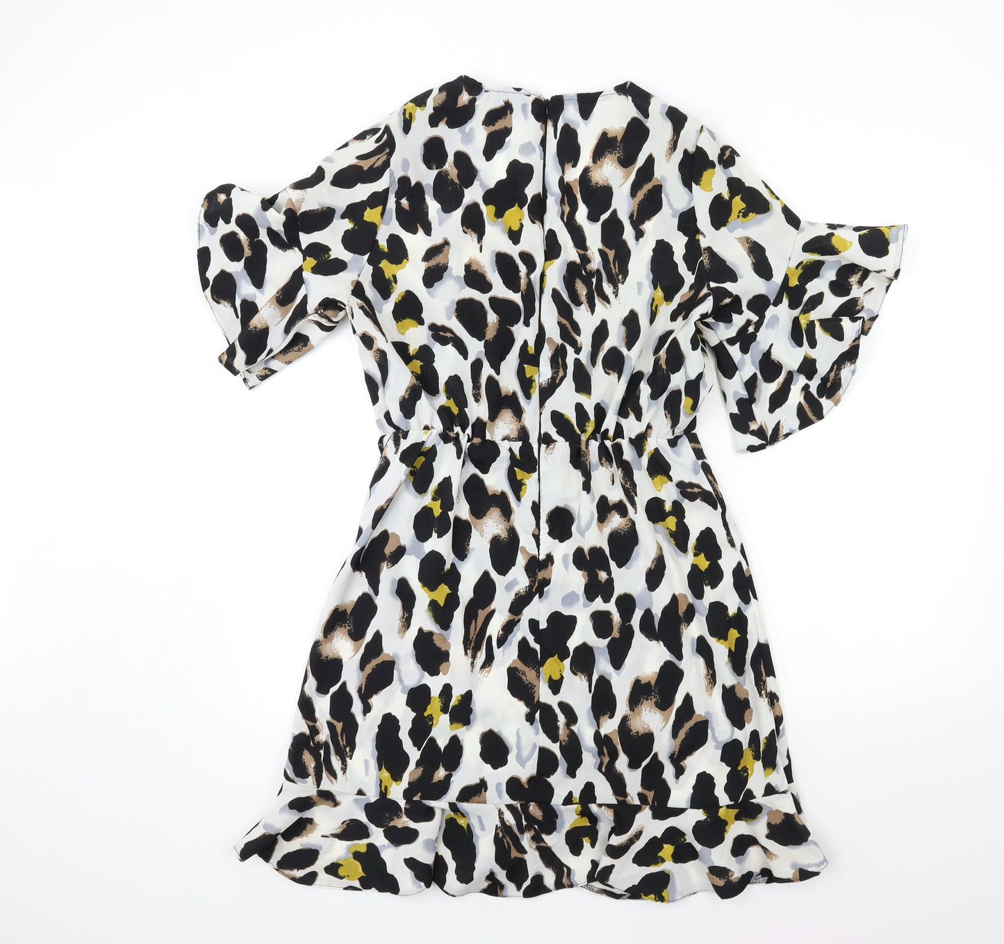 AX Paris Womens Grey Animal Print  Wrap Dress  Size 10