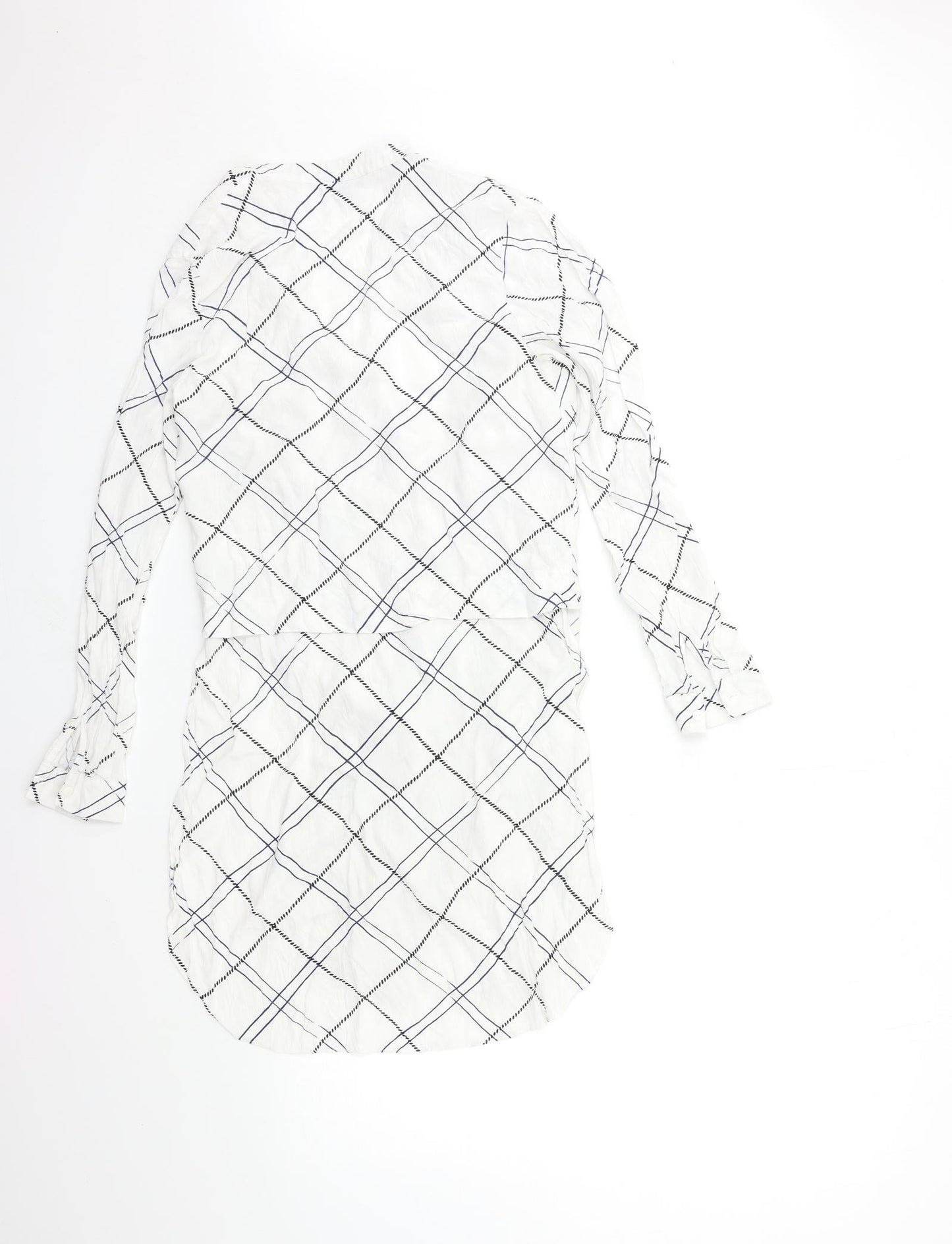 WAREHHOUSE Womens White Check  Basic Blouse Size 10