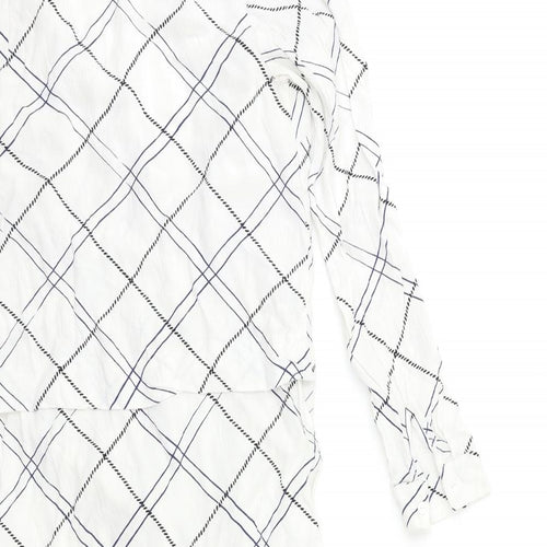 WAREHHOUSE Womens White Check  Basic Blouse Size 10