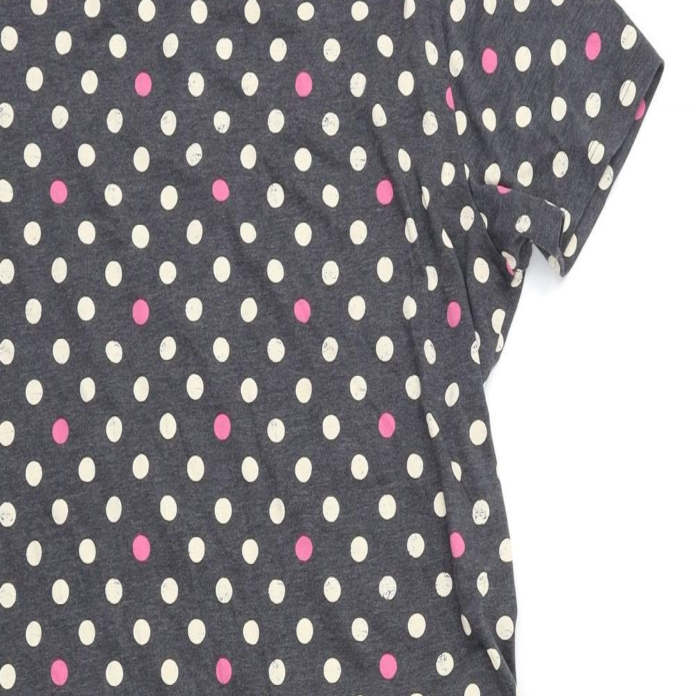 Marks and Spencer Womens Grey Polka Dot  Top Nightshirt Size 14