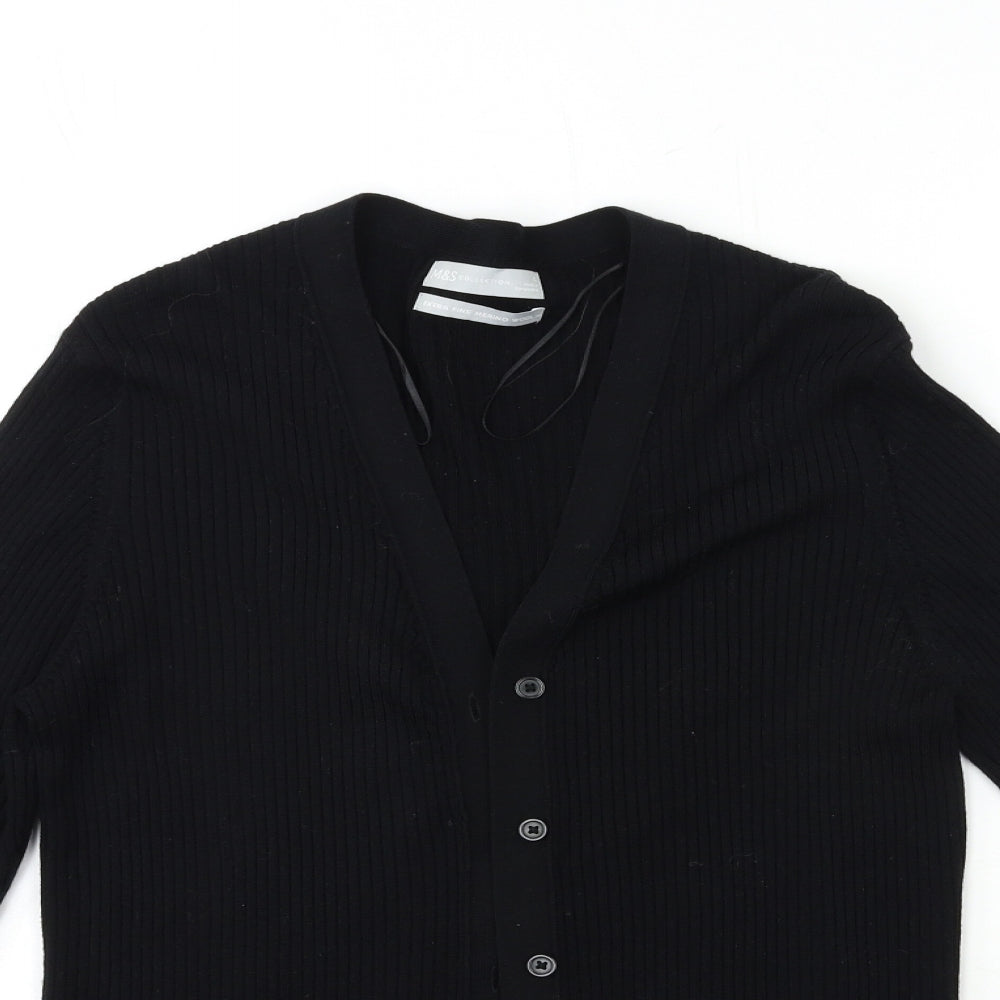 Marks and Spencer Womens Black   Cardigan Jumper Size L