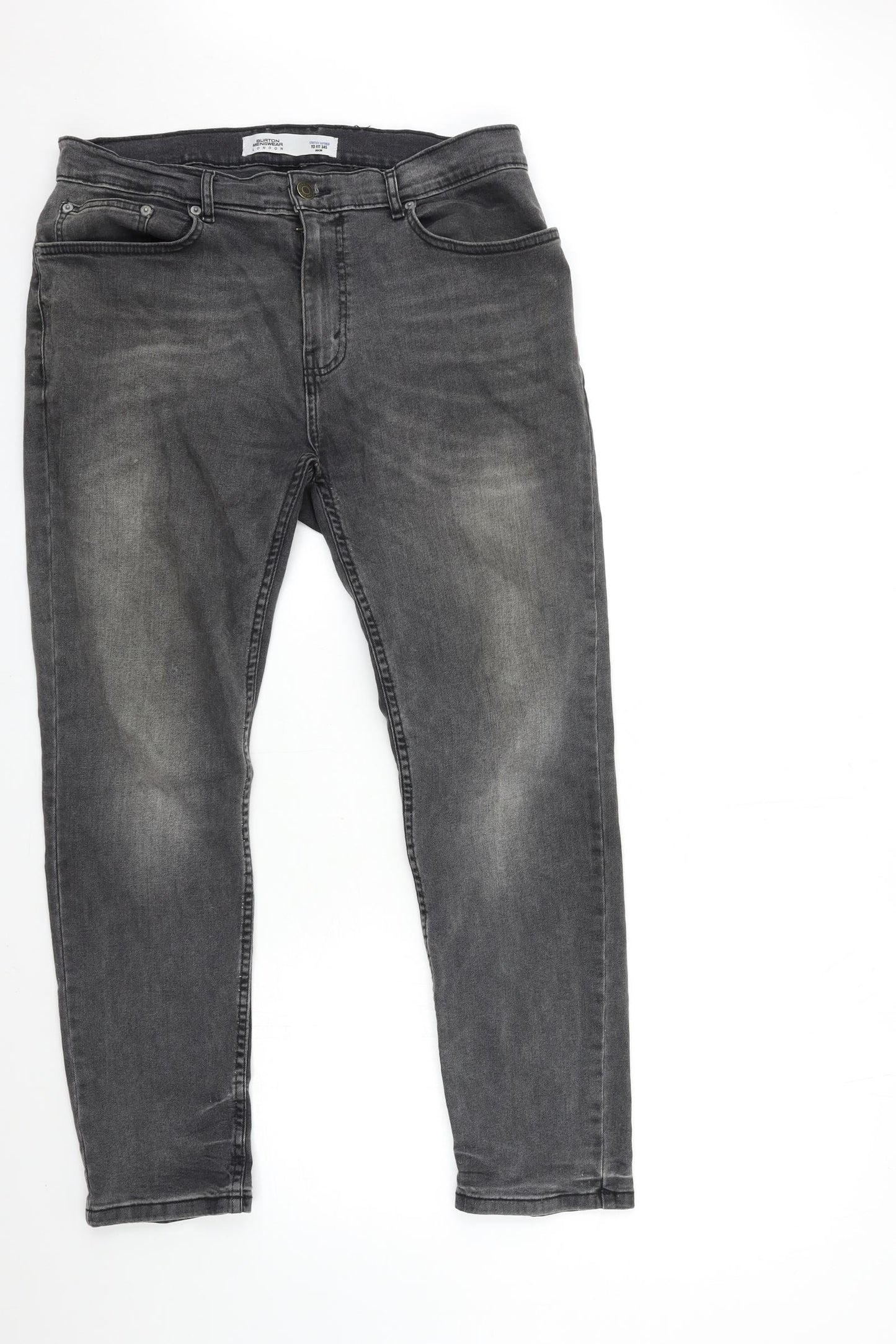 Burton Mens Grey  Denim Skinny Jeans Size 34 in L28 in