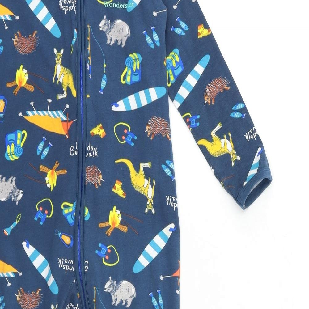 Bonds Boys Blue Animal Print   One Piece Size 3 Years