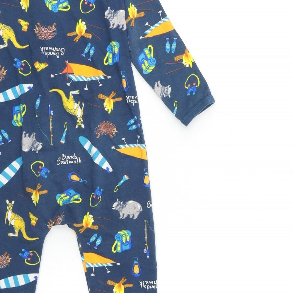 Bonds Boys Blue Animal Print   One Piece Size 3 Years