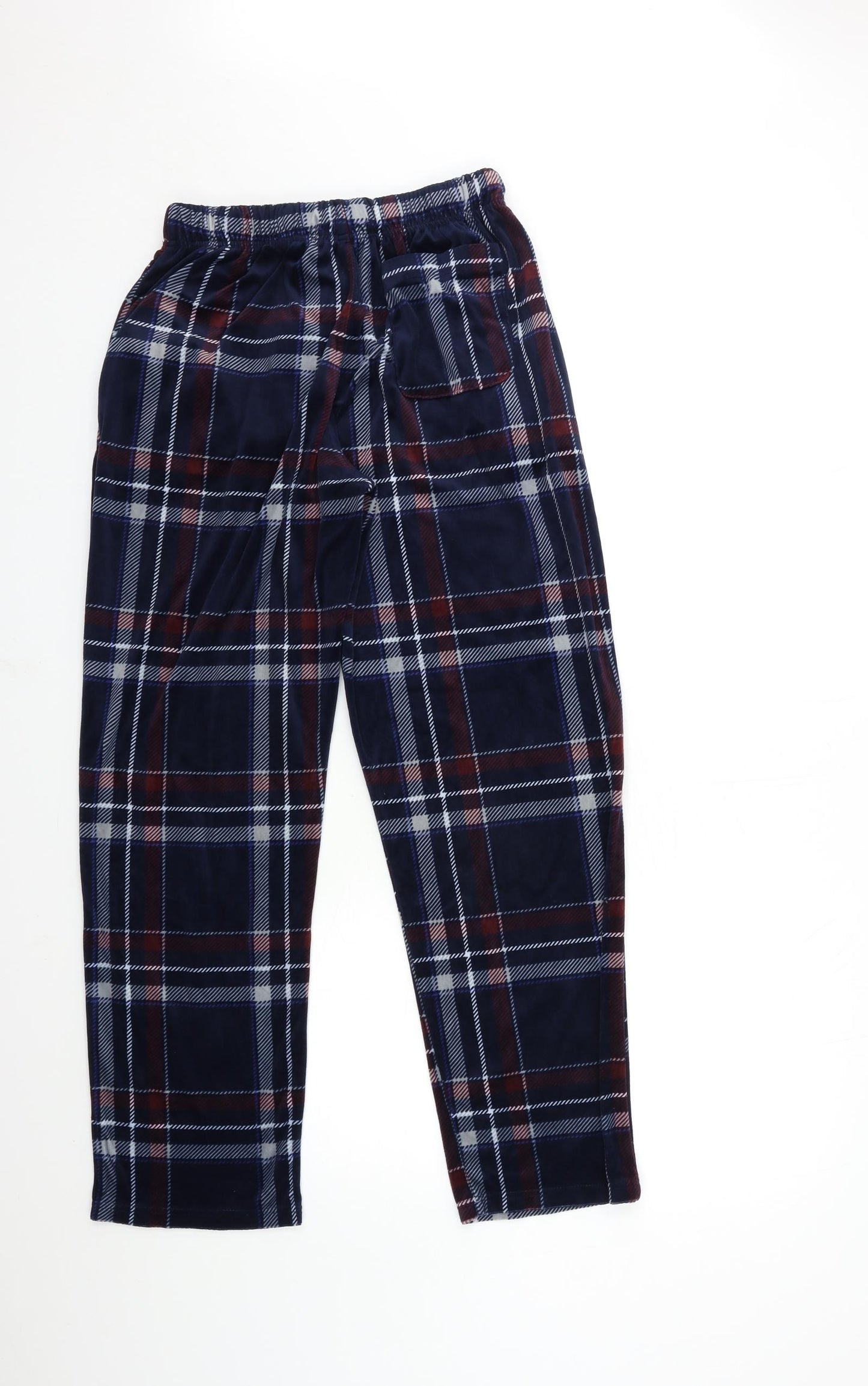 Matalan Mens Blue Check Fleece  Lounge Pants Size M