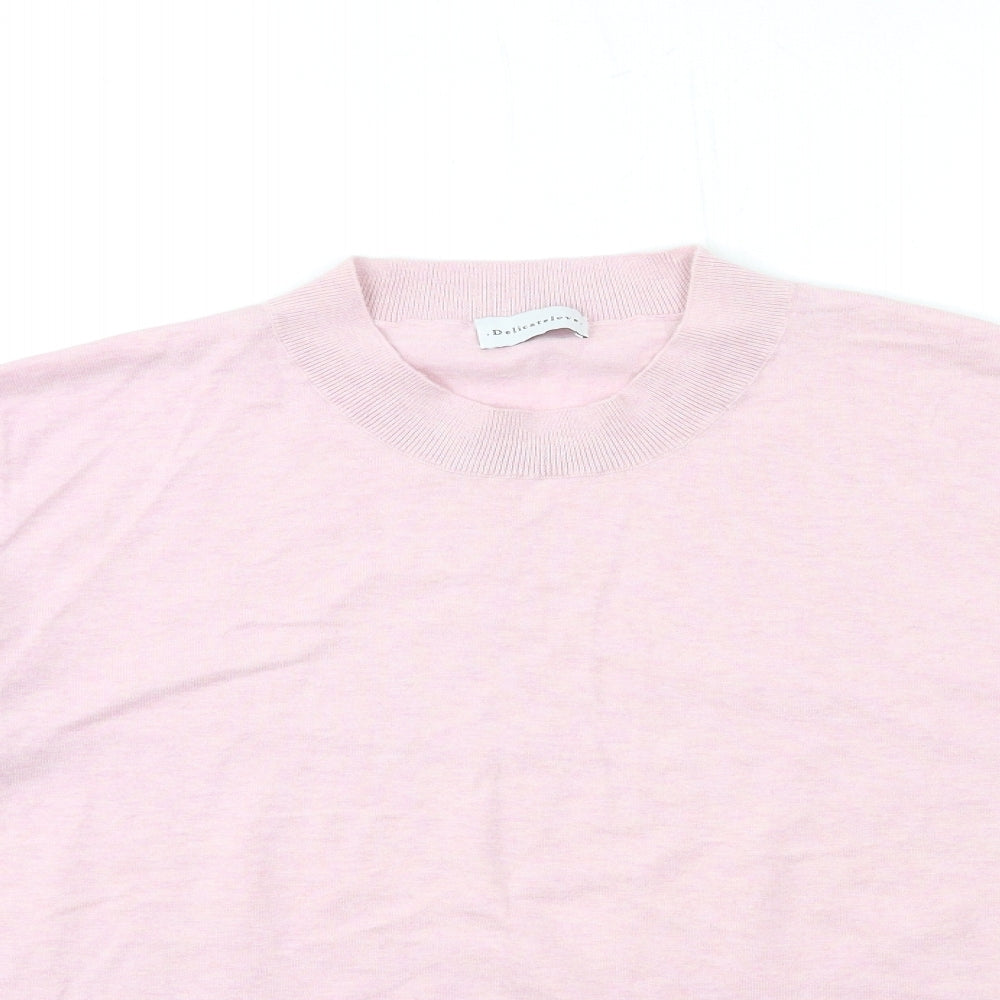 Delicate Love Womens Pink  Knit Pullover Jumper Size XL