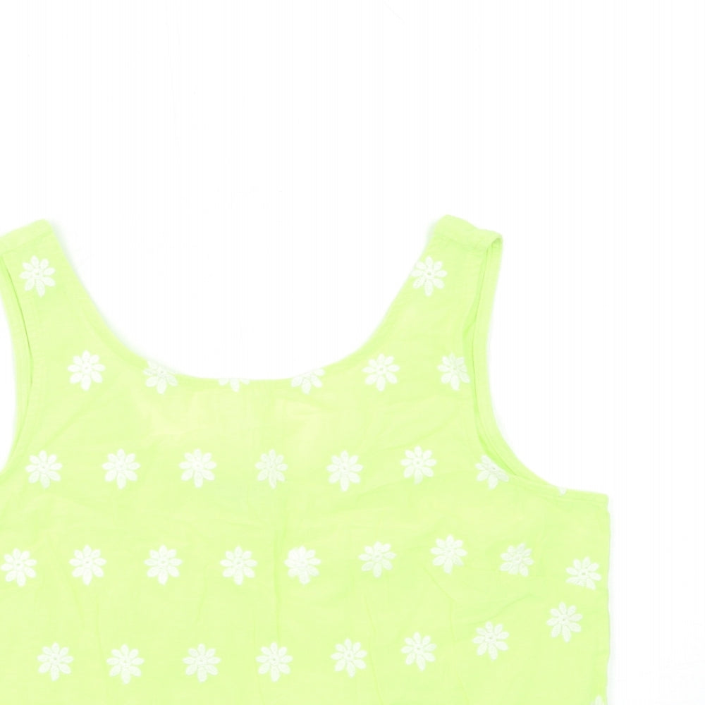 NEXT Womens Green Floral  Basic Tank Size 12