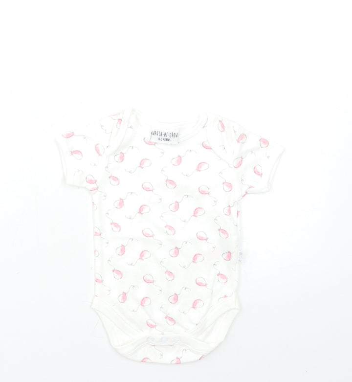 Watch me grow Baby White Geometric  Babygrow One-Piece Size 0-3 Months
