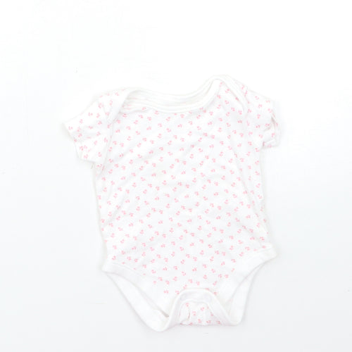 Nutmeg Baby White Floral  Babygrow One-Piece Size 0-3 Months