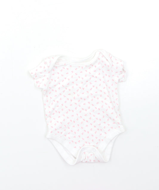 Nutmeg Baby White Floral  Babygrow One-Piece Size 0-3 Months