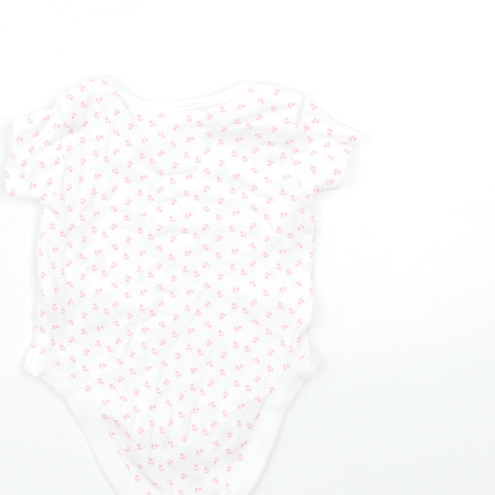 Nutmeg Baby White Floral  Babygrow One-Piece Size 0-3 Months