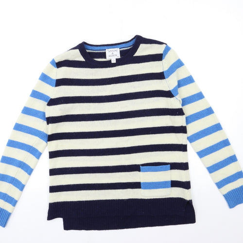 Antoni & Alison Womens Beige Striped Knit Pullover Jumper Size 14