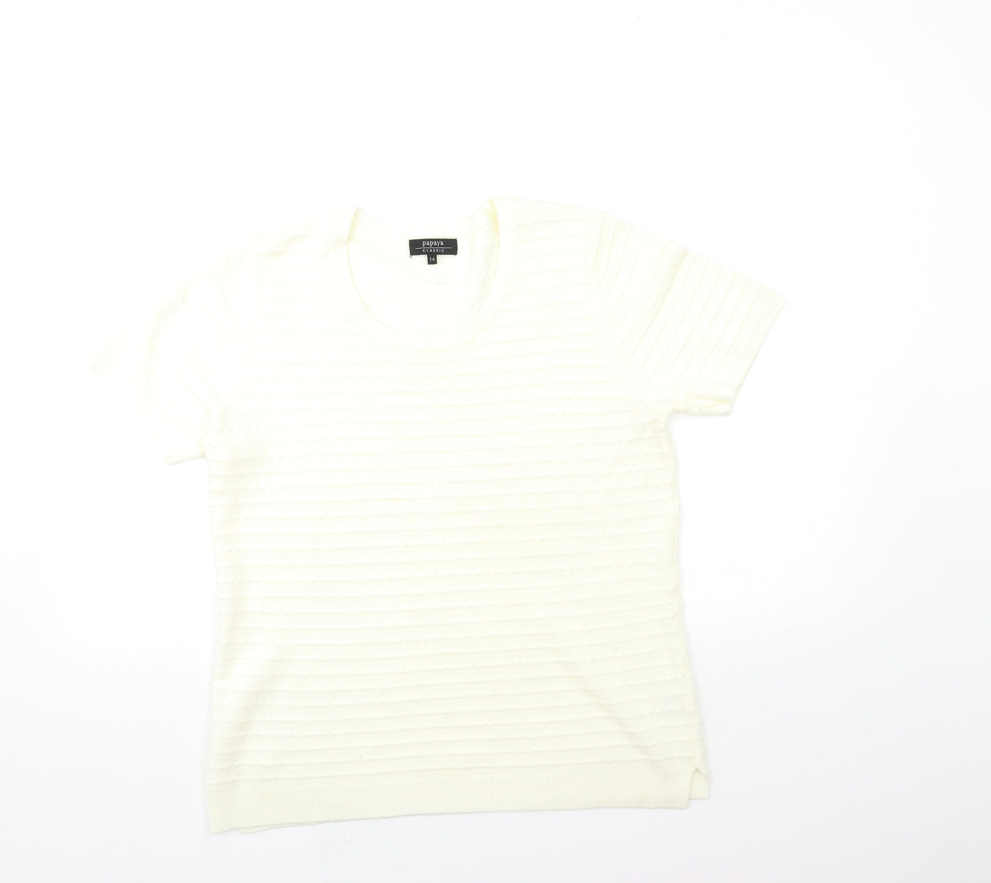 Papaya Womens Ivory  Knit Pullover Jumper Size 14