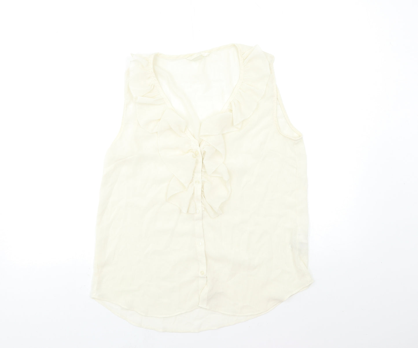 H&M Womens Beige   Basic Blouse Size 8