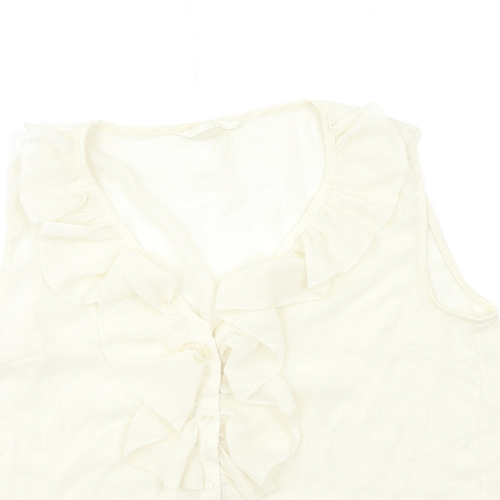 H&M Womens Beige   Basic Blouse Size 8