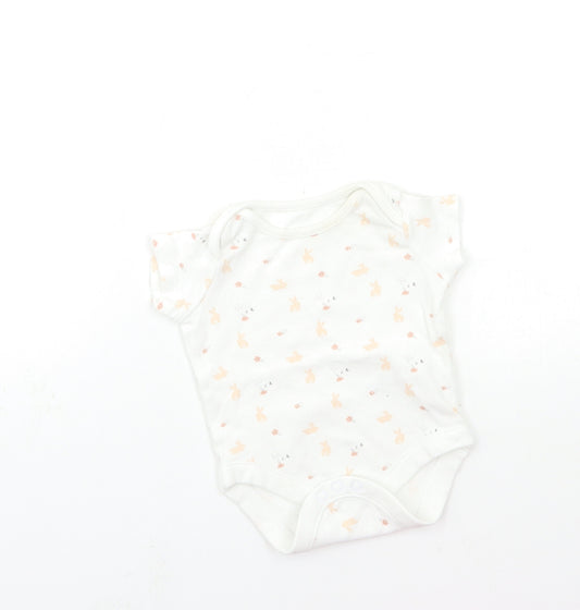 F&F Baby White Animal Print  Babygrow One-Piece Size 0-3 Months