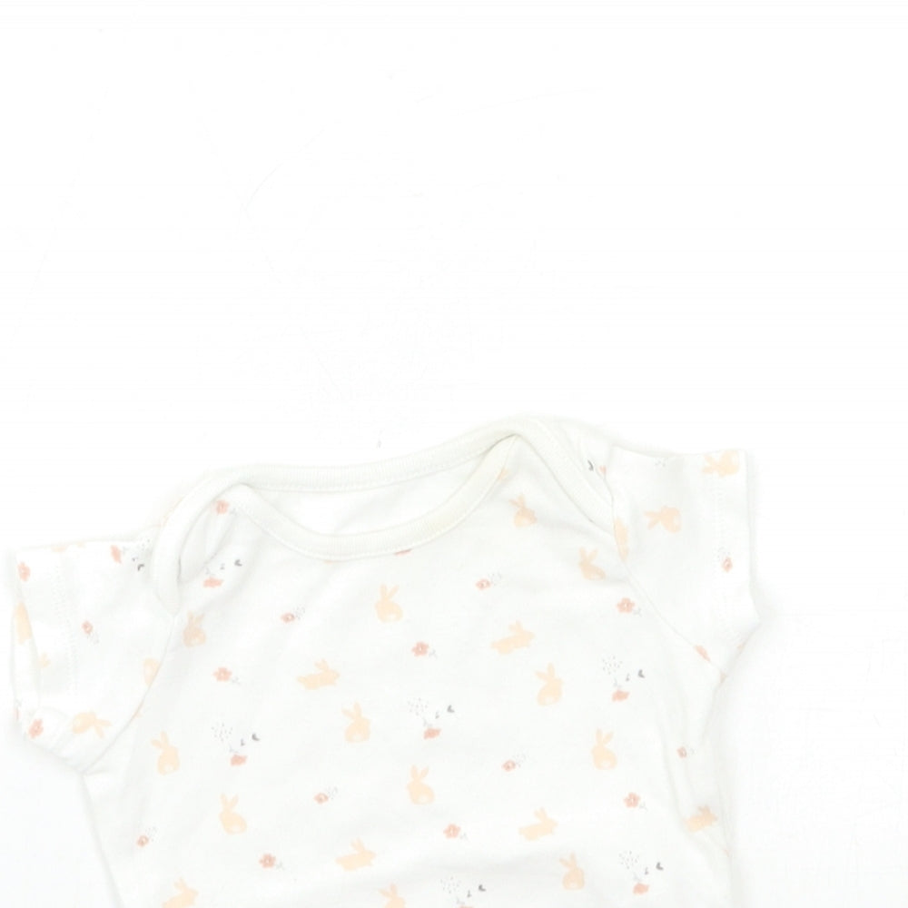 F&F Baby White Animal Print  Babygrow One-Piece Size 0-3 Months