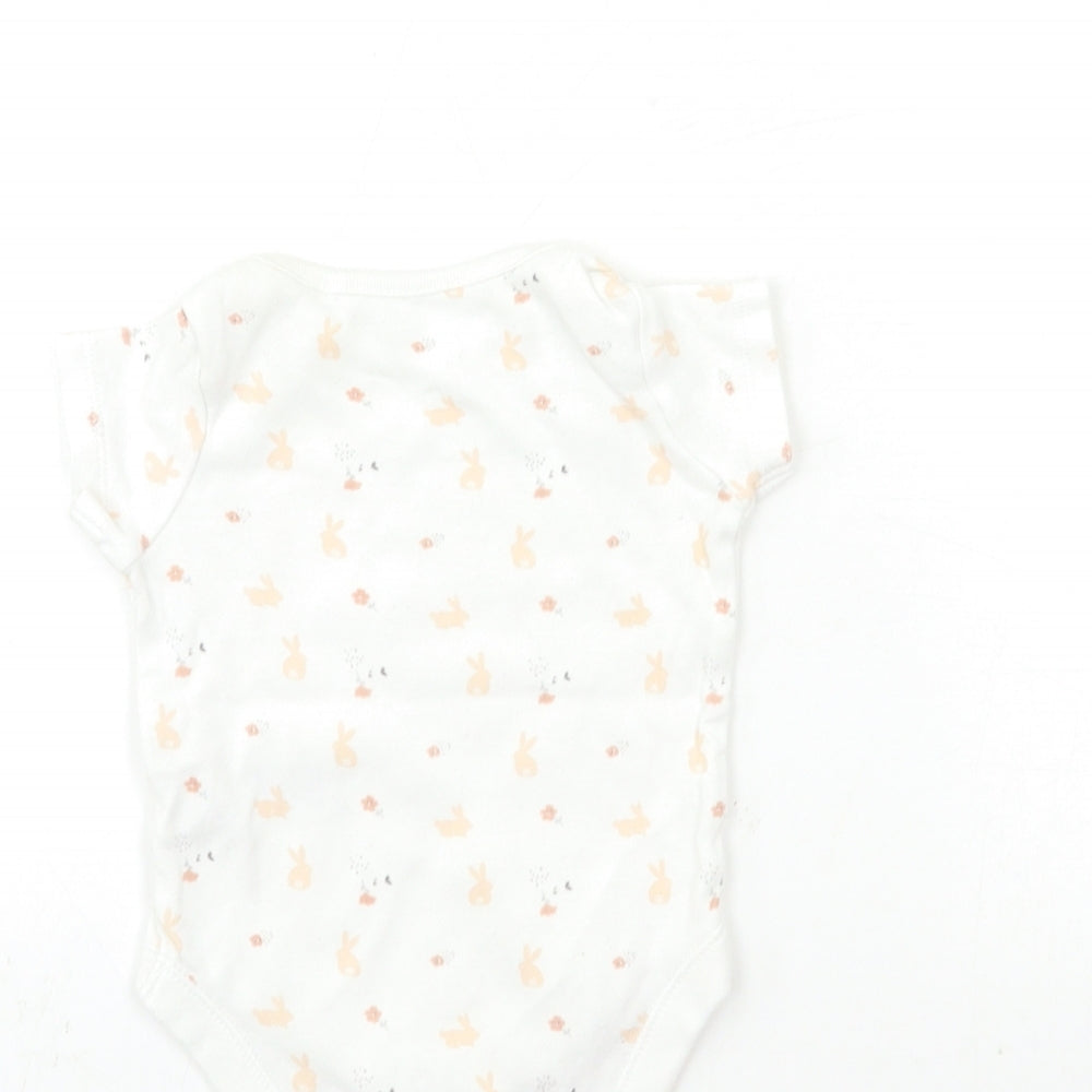 F&F Baby White Animal Print  Babygrow One-Piece Size 0-3 Months