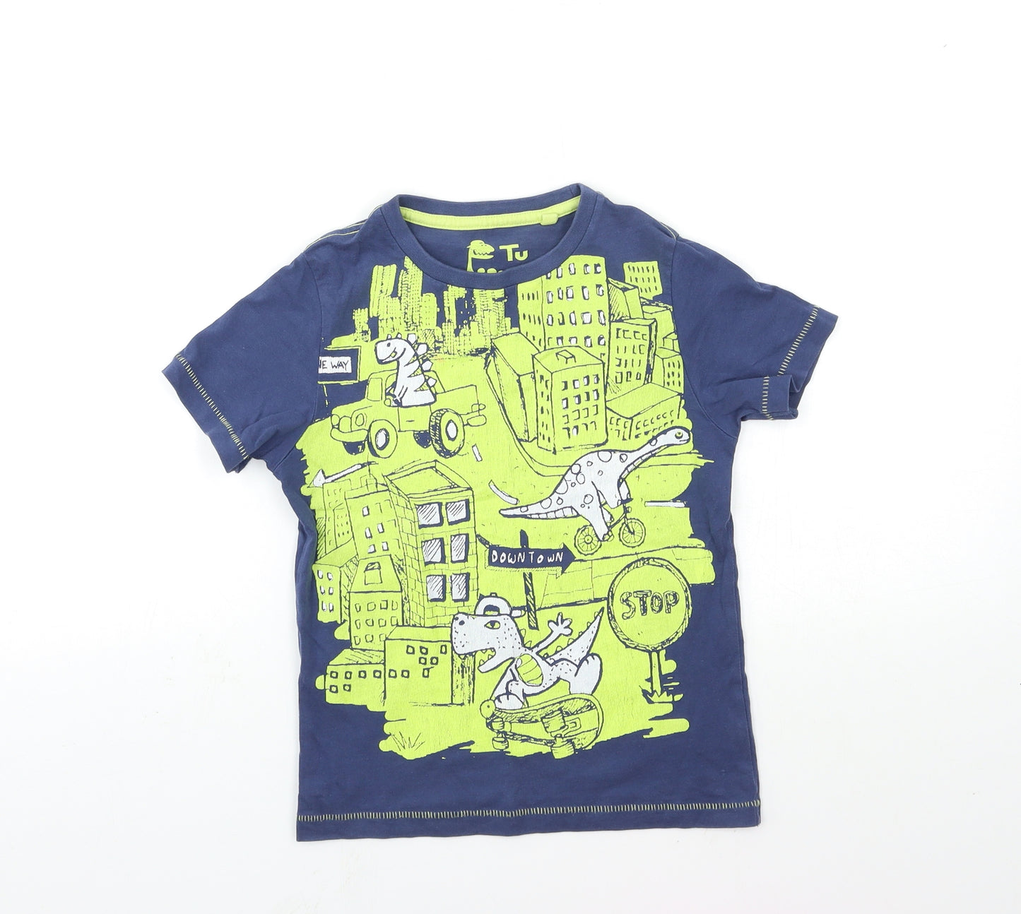 TU Boys Blue   Basic T-Shirt Size 4-5 Years