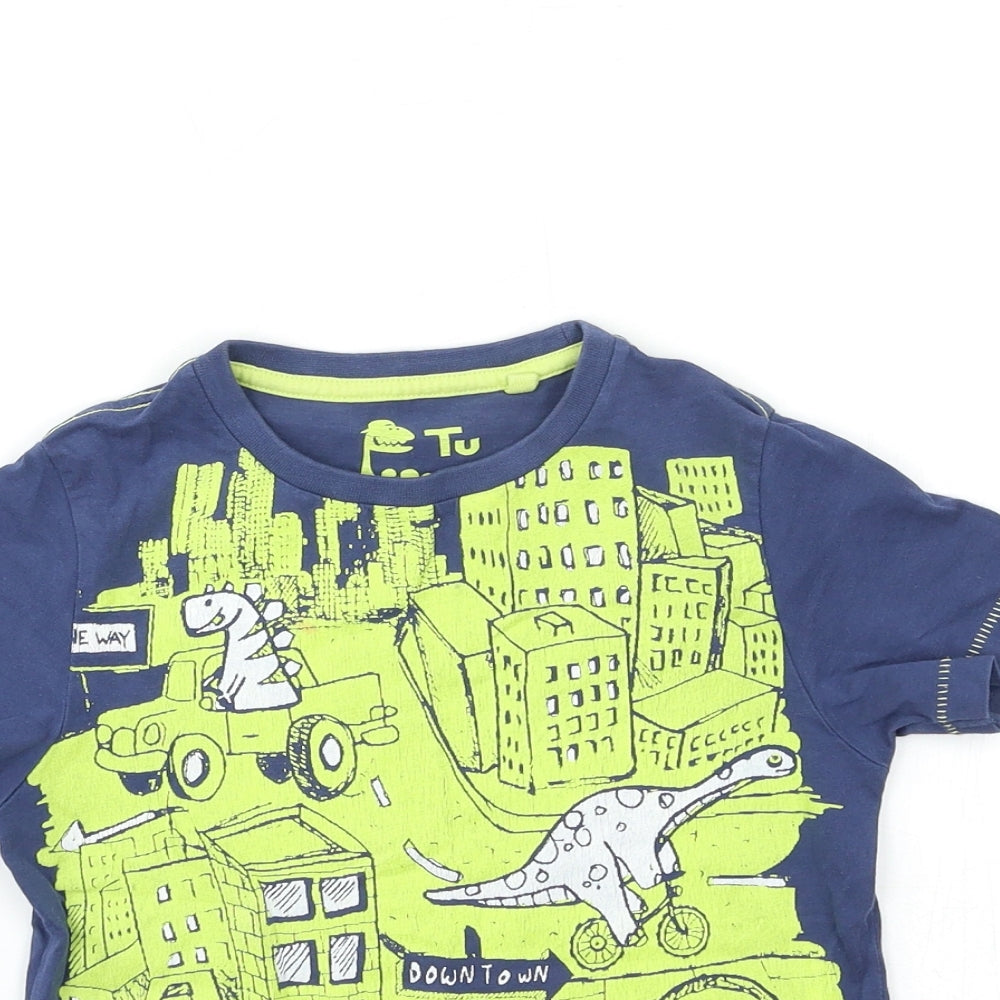 TU Boys Blue   Basic T-Shirt Size 4-5 Years
